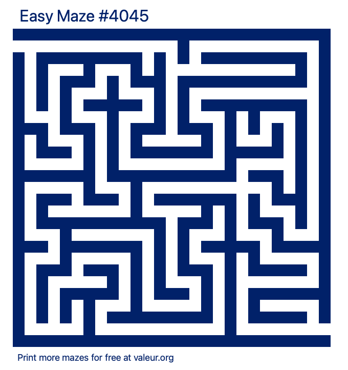 Free Printable Easy Maze number 4045