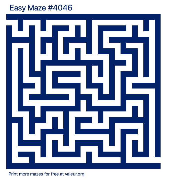 Free Printable Easy Maze number 4046