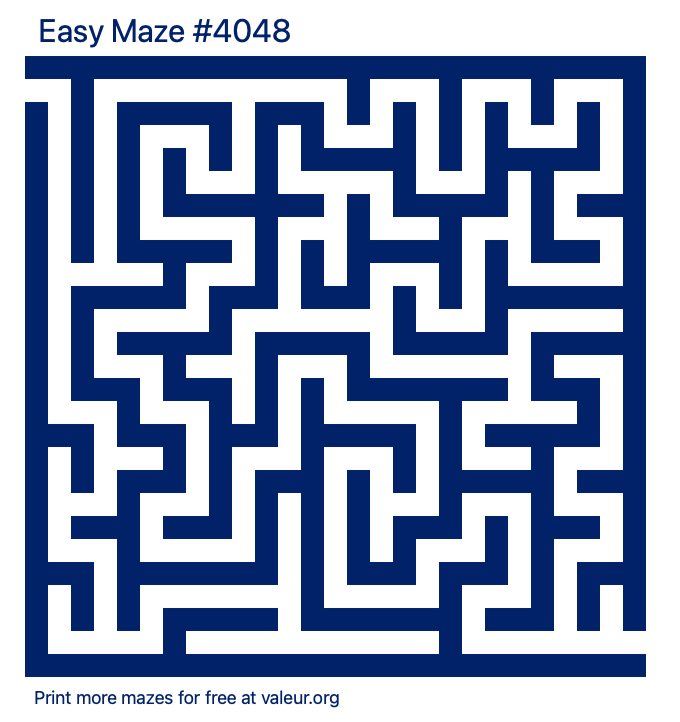 Free Printable Easy Maze number 4048