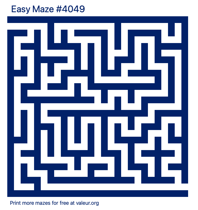 Free Printable Easy Maze number 4049