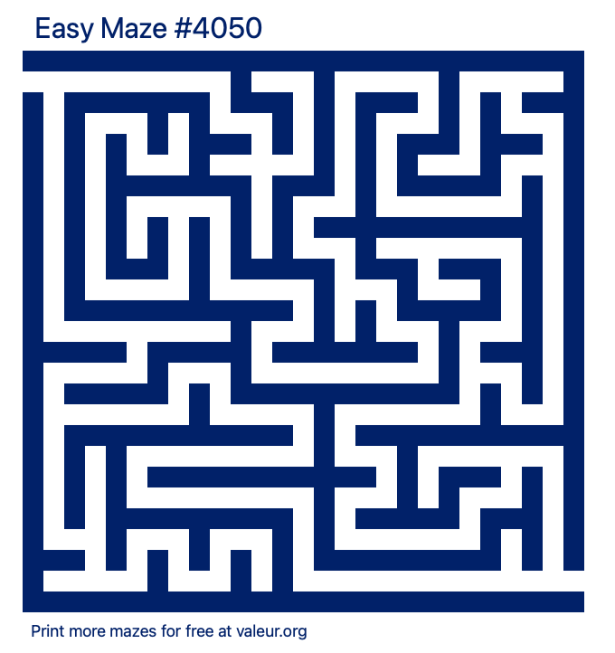 Free Printable Easy Maze number 4050