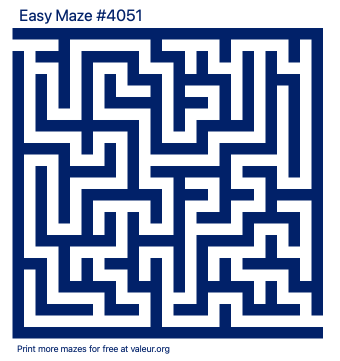 Free Printable Easy Maze number 4051