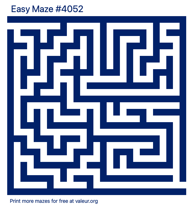 Free Printable Easy Maze number 4052