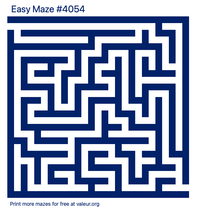 Free Printable Easy Maze number 4054