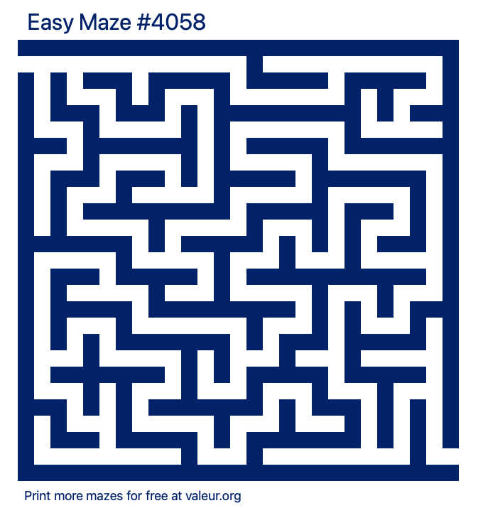 Free Printable Easy Maze number 4058