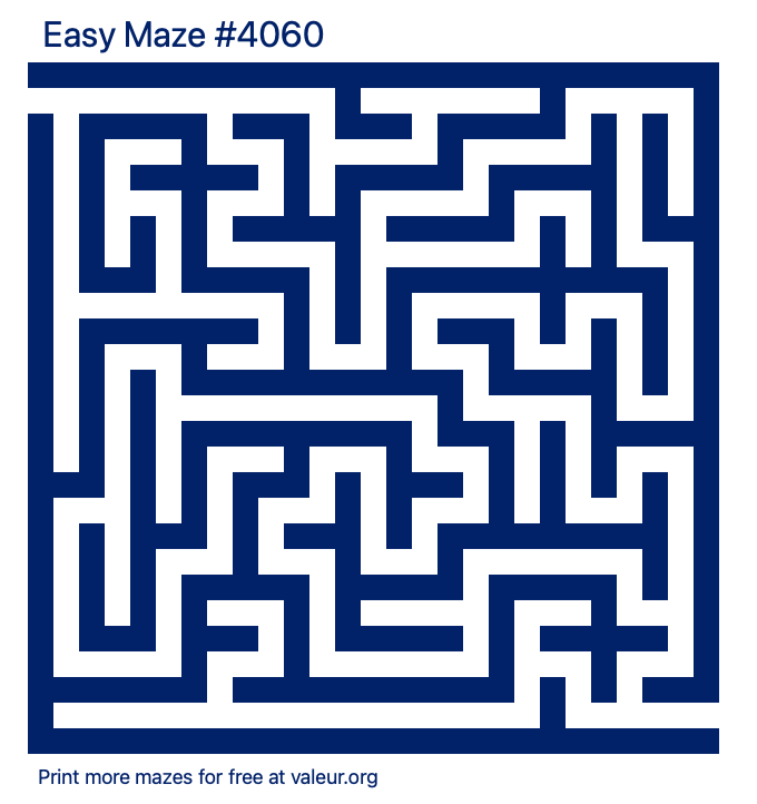 Free Printable Easy Maze number 4060