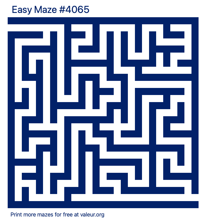 Free Printable Easy Maze number 4065