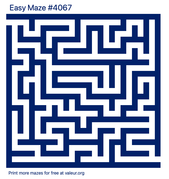 Free Printable Easy Maze number 4067