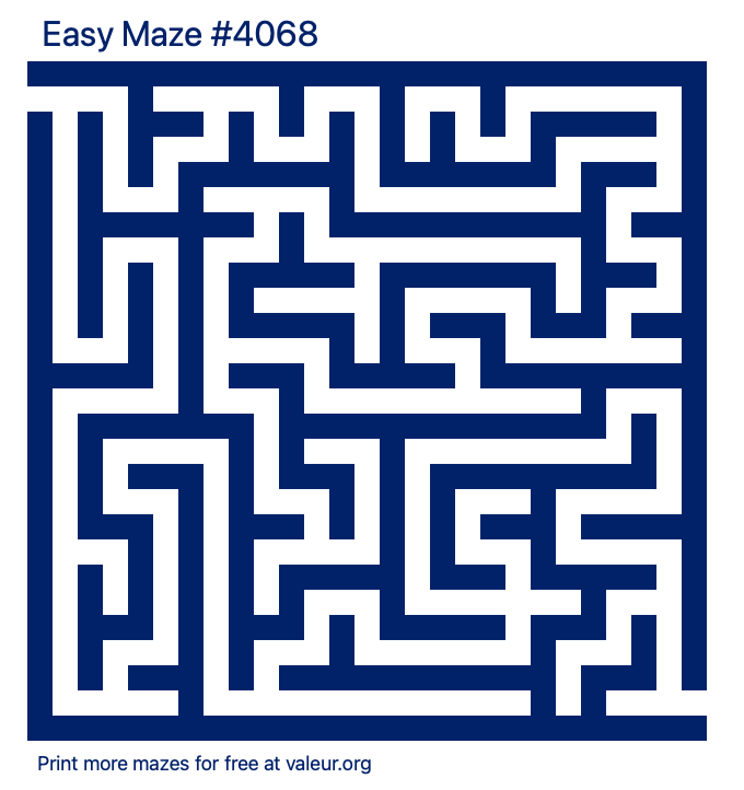 Free Printable Easy Maze number 4068