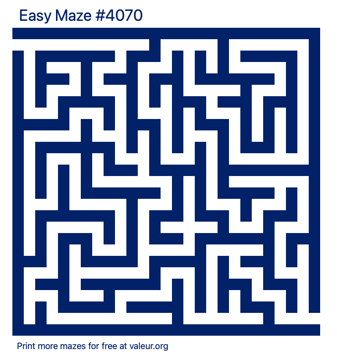 Free Printable Easy Maze number 4070