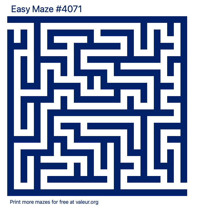 Free Printable Easy Maze number 4071