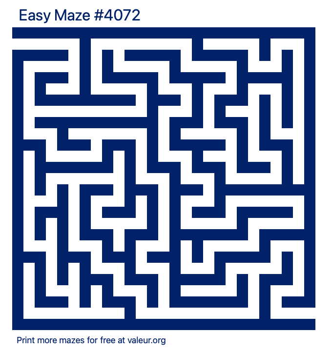 Free Printable Easy Maze number 4072