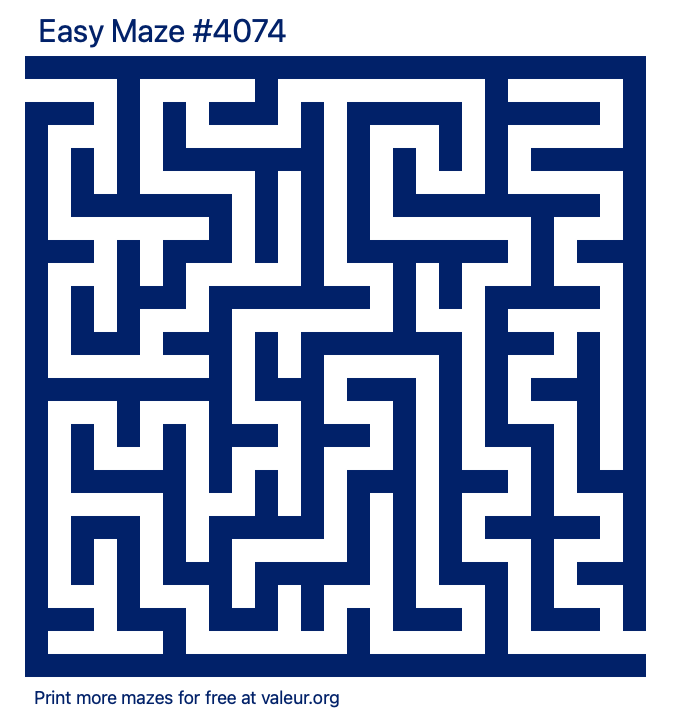 Free Printable Easy Maze number 4074