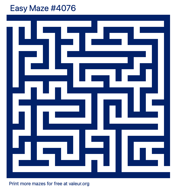 Free Printable Easy Maze number 4076