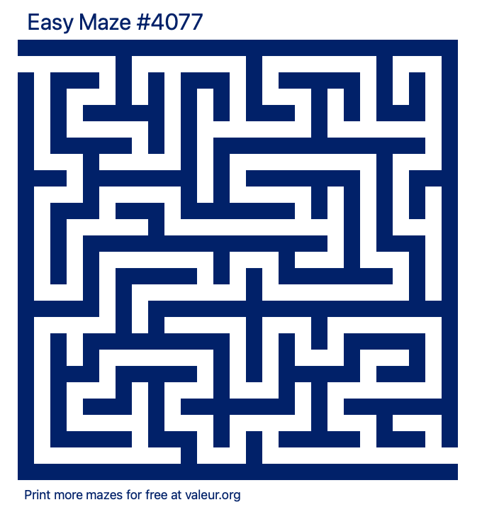 Free Printable Easy Maze number 4077