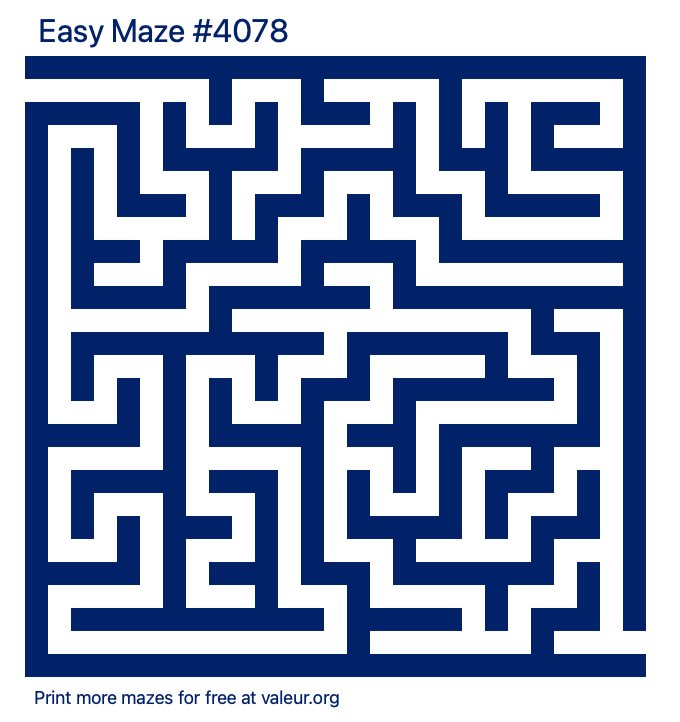 Free Printable Easy Maze number 4078