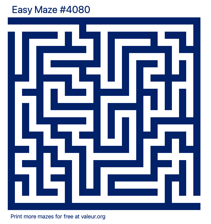 Free Printable Easy Maze number 4080