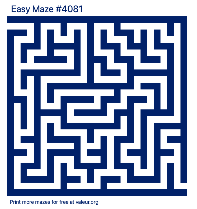 Free Printable Easy Maze number 4081