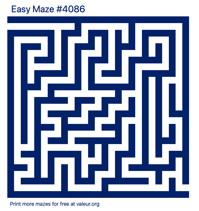 Free Printable Easy Maze number 4086