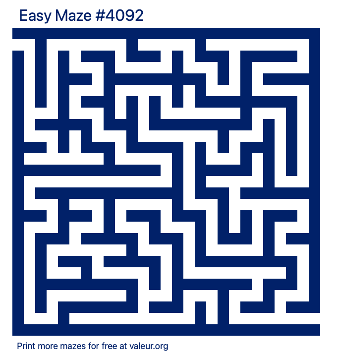 Free Printable Easy Maze number 4092