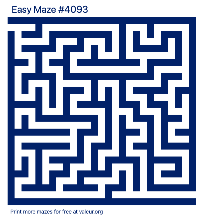 Free Printable Easy Maze number 4093