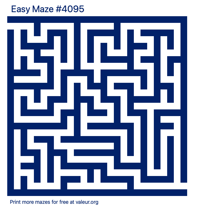 Free Printable Easy Maze number 4095