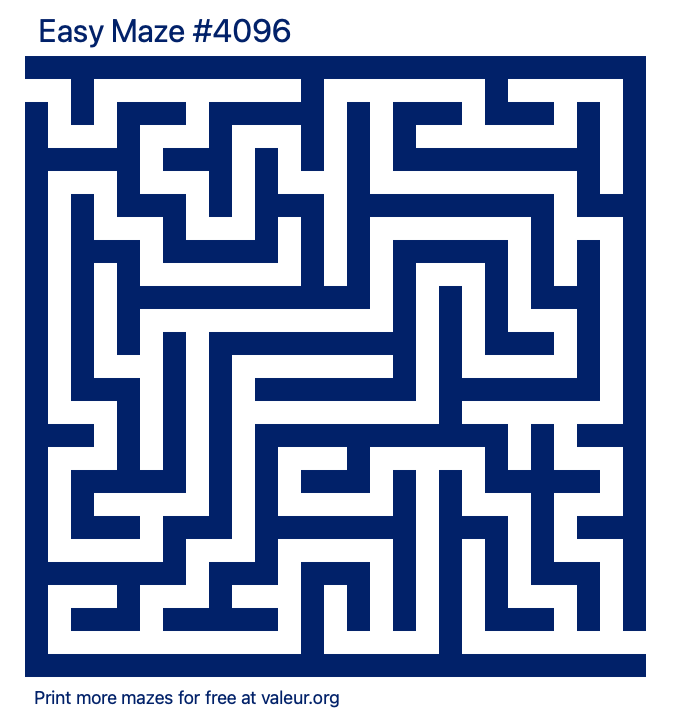 Free Printable Easy Maze number 4096