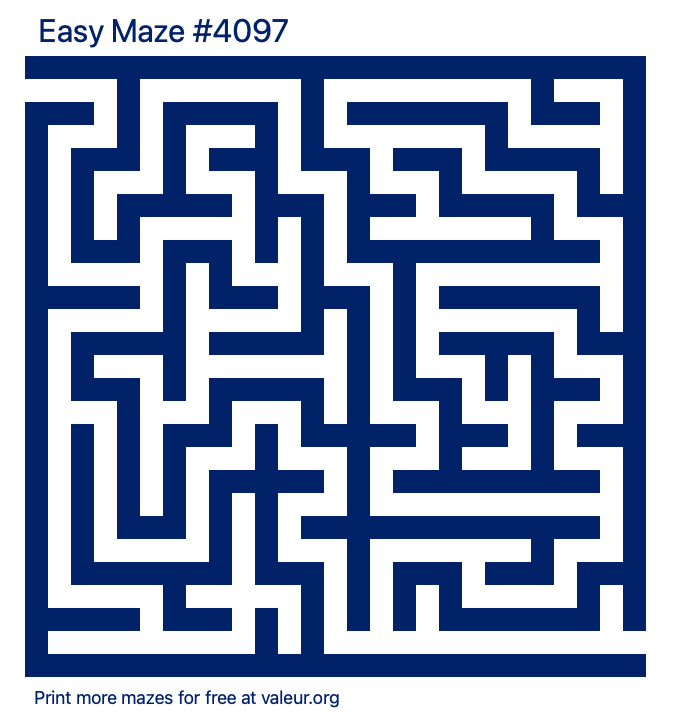 Free Printable Easy Maze number 4097