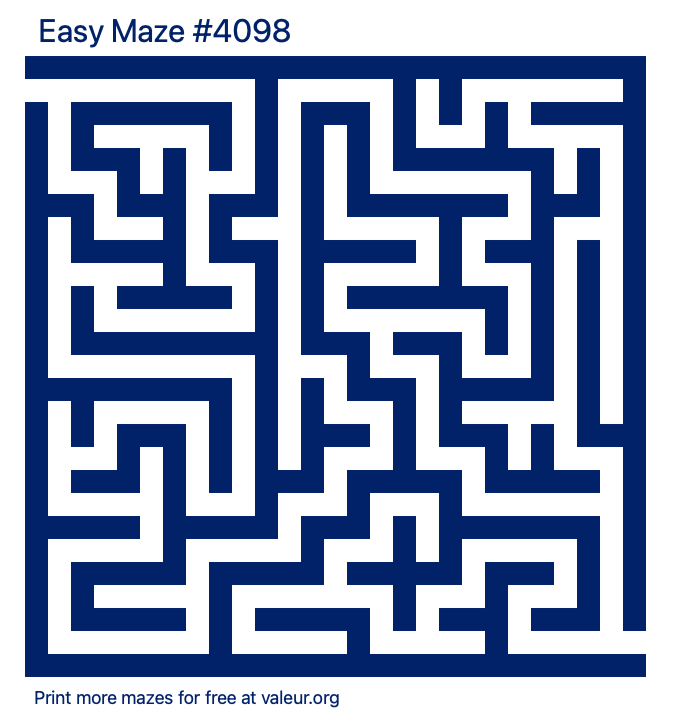 Free Printable Easy Maze number 4098