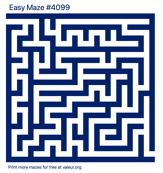 Free Printable Easy Maze number 4099