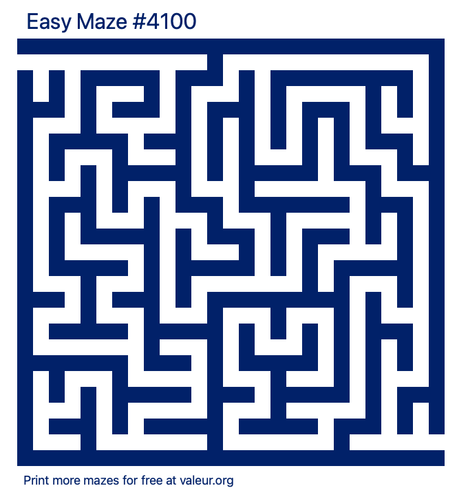 Free Printable Easy Maze number 4100