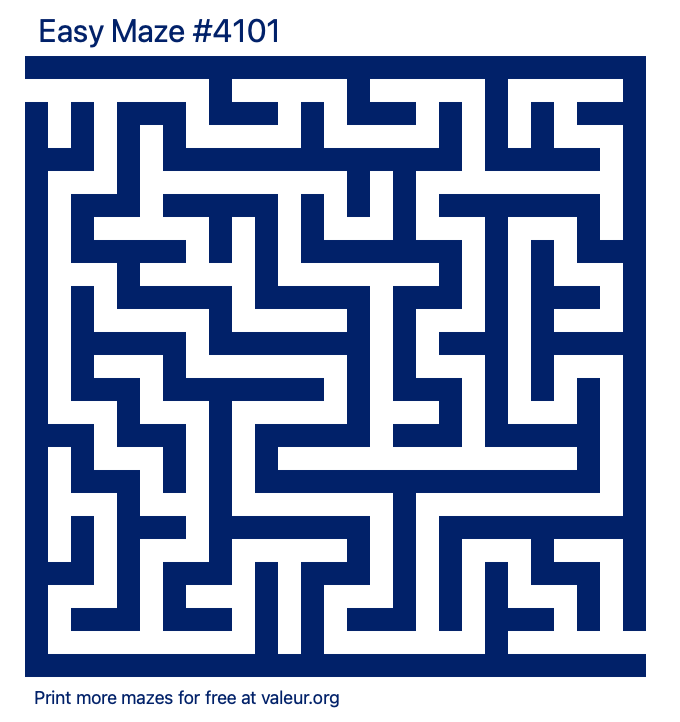 Free Printable Easy Maze number 4101