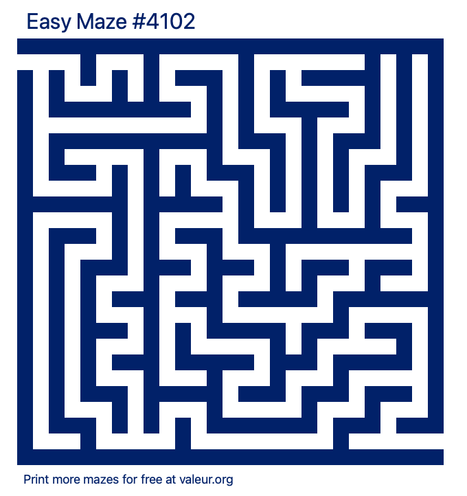 Free Printable Easy Maze number 4102