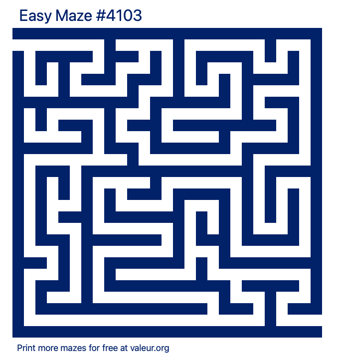 Free Printable Easy Maze number 4103