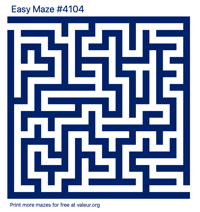 Free Printable Easy Maze number 4104