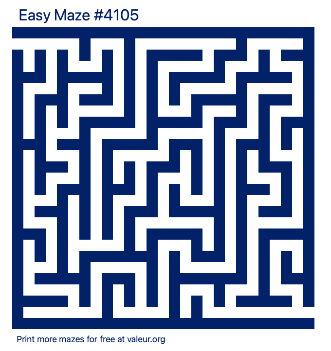 Free Printable Easy Maze number 4105