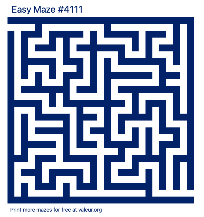 Free Printable Easy Maze number 4111