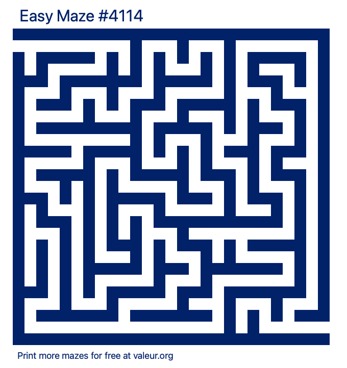 Free Printable Easy Maze number 4114