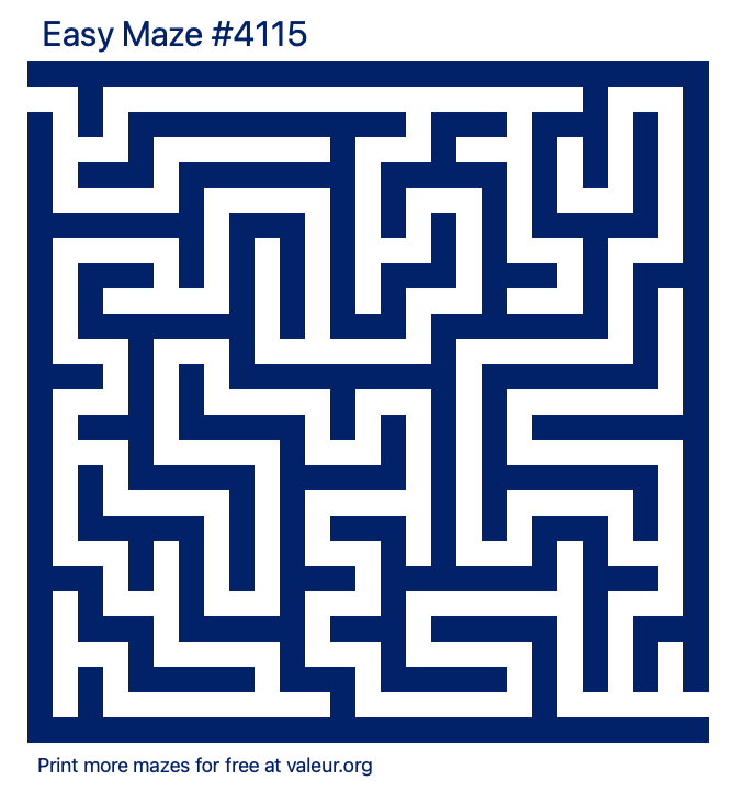 Free Printable Easy Maze number 4115