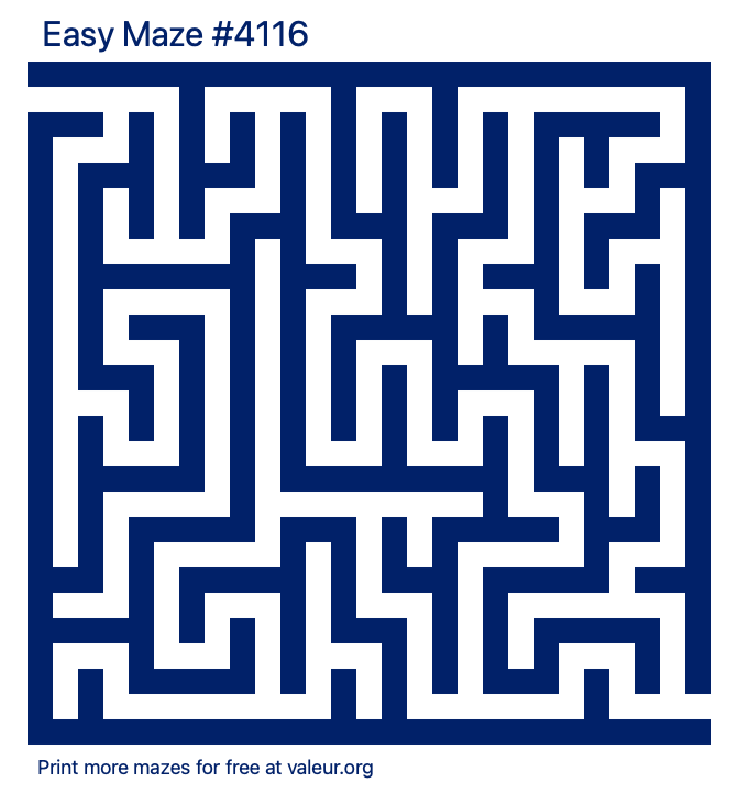 Free Printable Easy Maze number 4116
