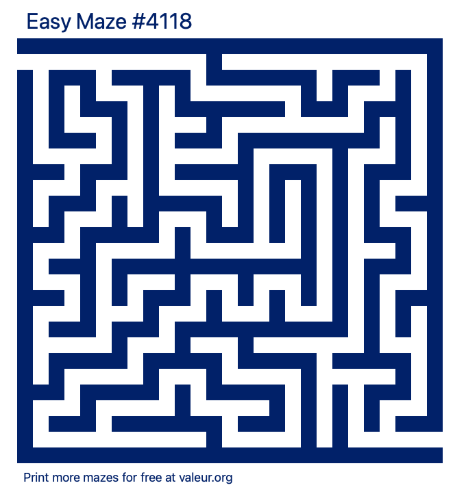 Free Printable Easy Maze number 4118