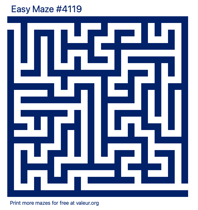 Free Printable Easy Maze number 4119