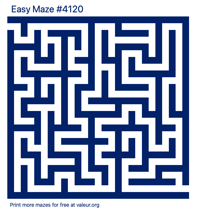 Free Printable Easy Maze number 4120