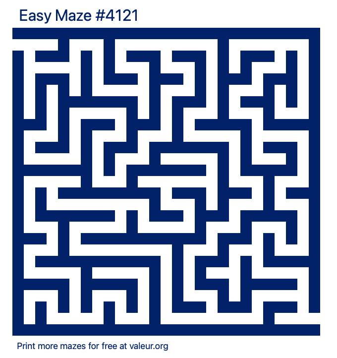 Free Printable Easy Maze number 4121