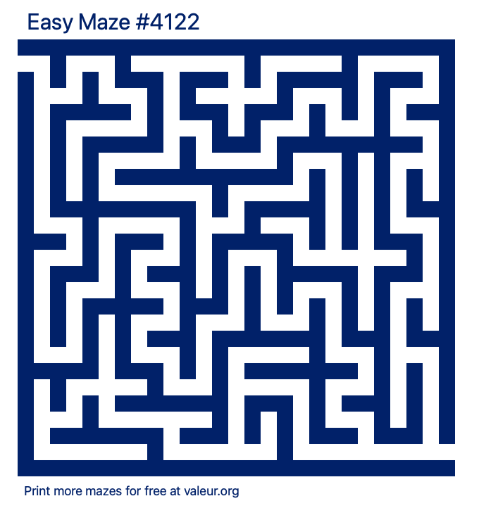 Free Printable Easy Maze number 4122