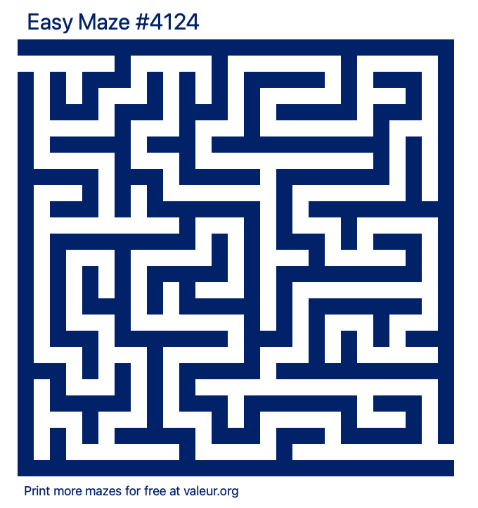 Free Printable Easy Maze number 4124