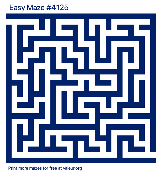 Free Printable Easy Maze number 4125