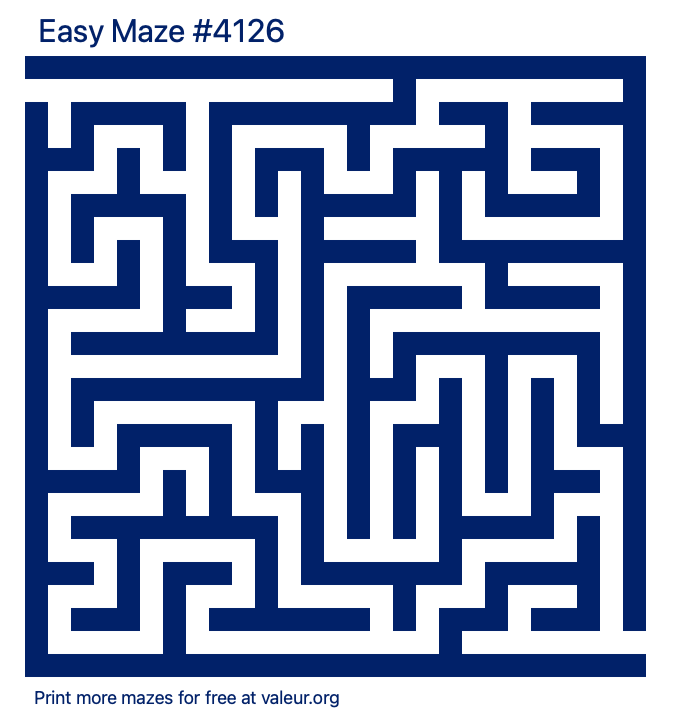 Free Printable Easy Maze number 4126