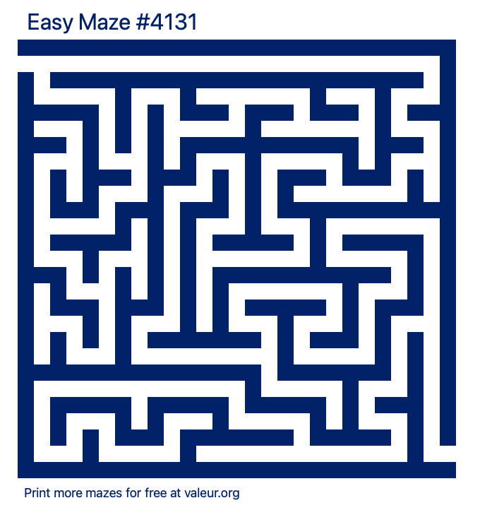 Free Printable Easy Maze number 4131