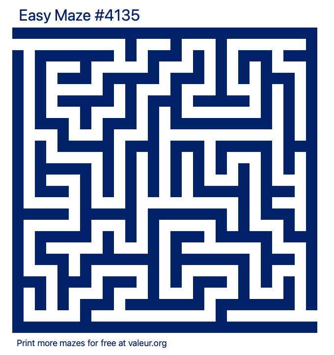 Free Printable Easy Maze number 4135